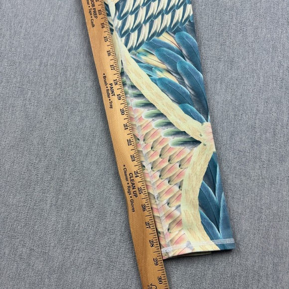 Alo Yoga Leggings Women Small Green Gypset Goddess Airbrush 29" Tropical Feather - Picture 8 of 12